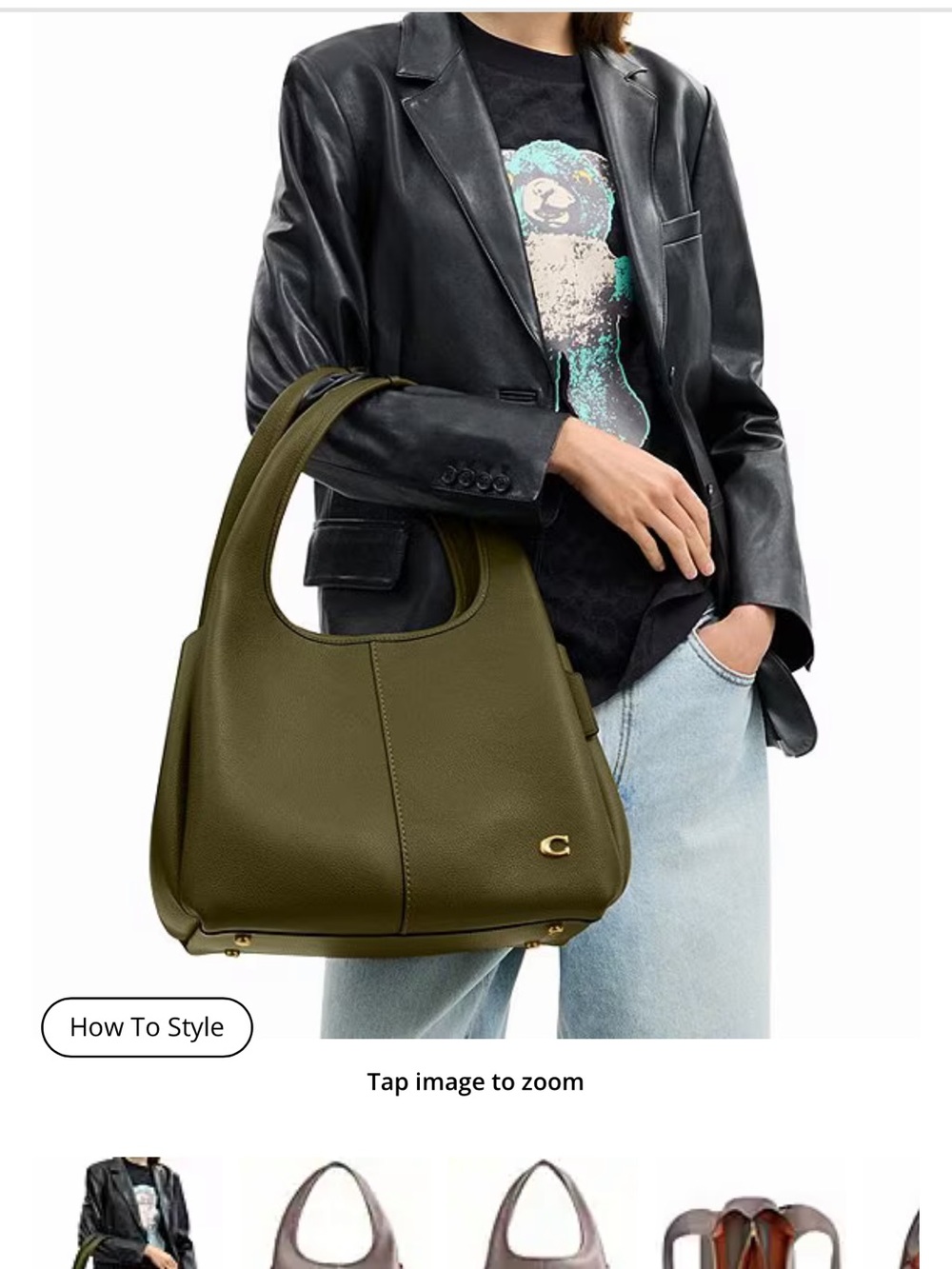 Coach Large Lana Bag in Olive - Picture 3 of 11